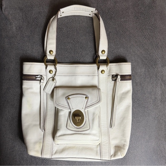 Coach Legacy 65th Anniversary Gigi Tote White Leather Shoulder Bag | 10650 - Picture 1 of 16